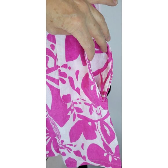 Boden Dress Womens Pink/White Floral 100%  V Neck Tunic UK 14R US 10 - Picture 5 of 15